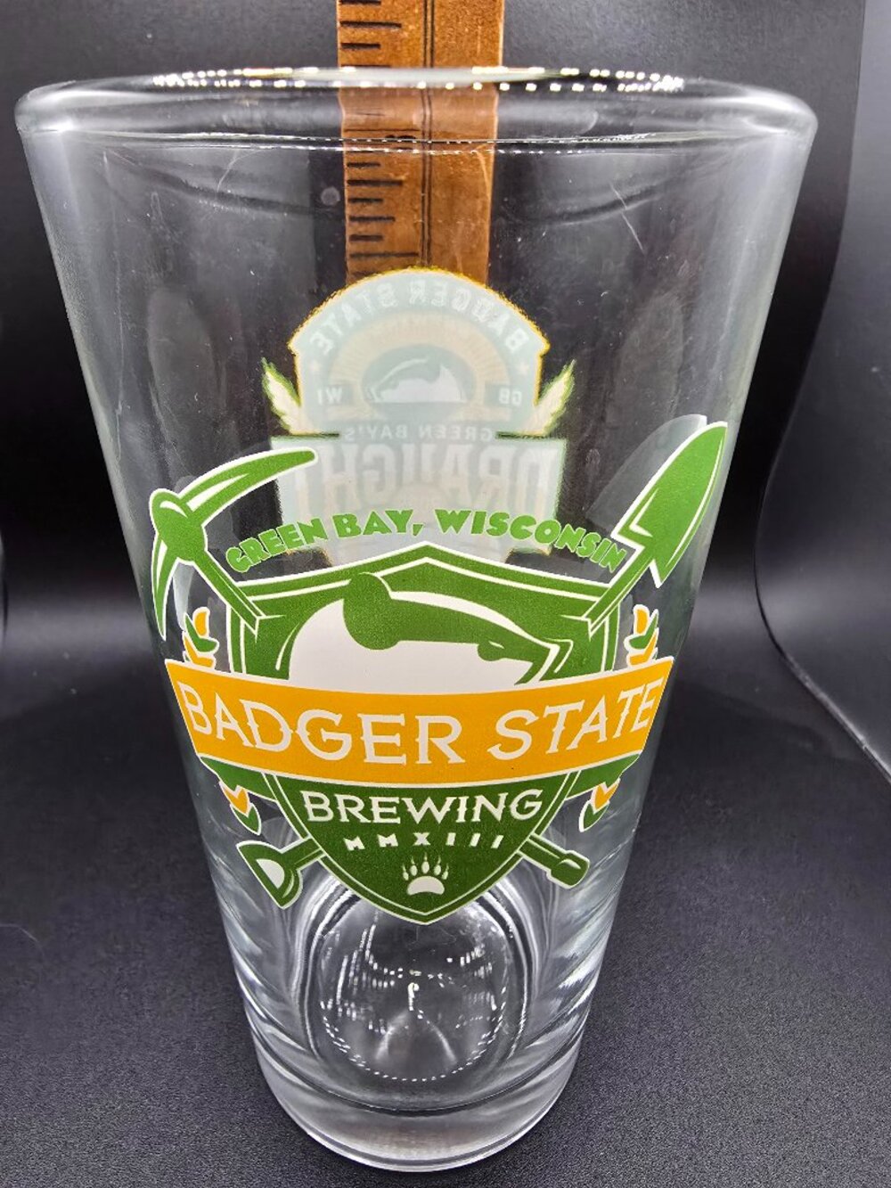 Badger State Brewing Green Bay Draught 2025 Pint Glass Brewery Beer Glass
